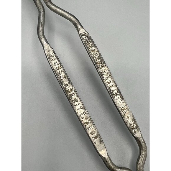 VTG Slotted Metal Spoon Bottle Opener Little Hatchet Flour Wilber & De Witt Nebr - Picture 3 of 9